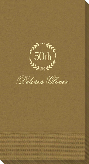 50th Anniversary Wreath Guest Towels